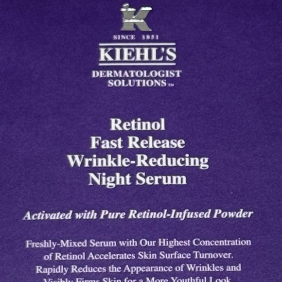 NWT New Box Full Size Kiehl's Retinol Fast Release Wrinkle Reducing Night Serum - Picture 1 of 2